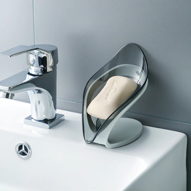 Leaf Soap Holder with Suction Cup for Bathroom Use